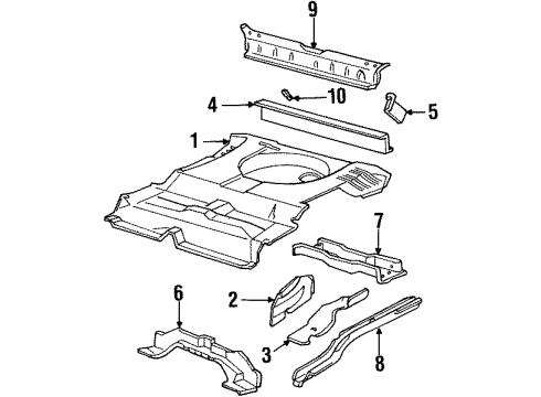 1997 Mercury Sable Rear Floor & Rails Diagram 2 - Thumbnail