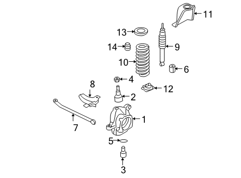 2006 Ford F-250 Super Duty Front Suspension Components Diagram 3 - Thumbnail