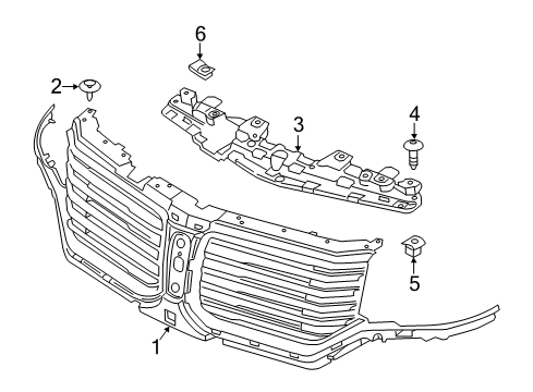 2015 Lincoln Navigator Grille & Components Diagram