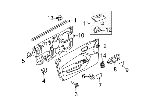 2012 Ford Mustang Interior Trim - Door Diagram