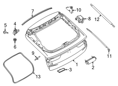2024 Ford Mustang Mach-E Gate & Hardware Diagram