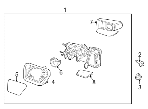 2024 Ford F-150 Lightning Outside Mirrors Diagram 6 - Thumbnail