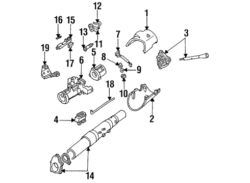 1992 Ford Explorer Ignition Lock - Steering Diagram 2 - Thumbnail