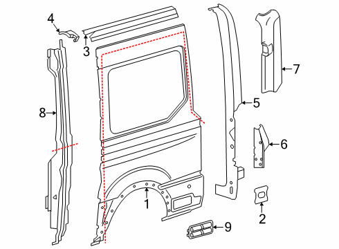 2025 Ford Transit-350 Side Panel & Components Diagram 8 - Thumbnail