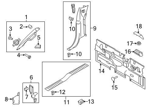 2019 Ford F-150 Interior Trim - Cab Diagram 6 - Thumbnail