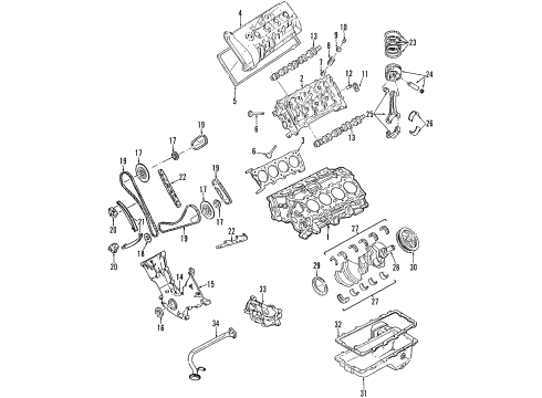 2008 Ford Mustang Valve Cover, Passenger Side Diagram for 7R3Z-6582-NA