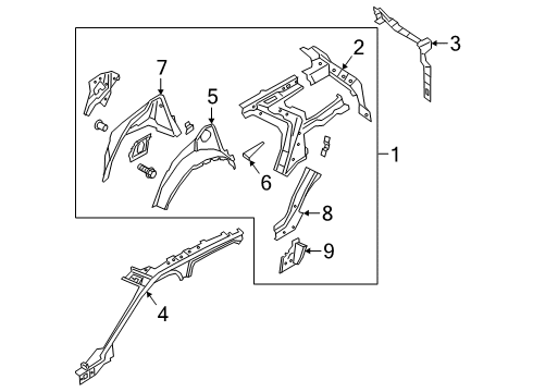 2024 Lincoln Aviator Inner Structure - Quarter Panel Diagram