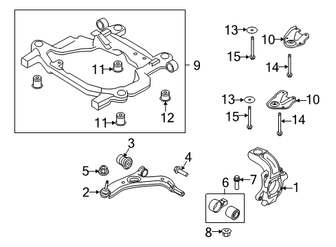 2016 Lincoln MKT Lower Control Arm, Front Passenger Side Diagram for FA8Z-3078-B