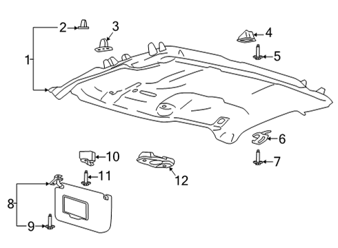 2025 Ford F-150 Interior Trim - Cab Diagram 8 - Thumbnail