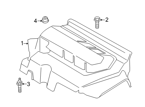 2015 Ford Edge Engine Cover Stud Diagram for -W718191-S450B