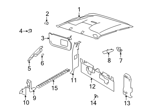 2009 Ford F-250 Super Duty Interior Trim - Cab Diagram 2 - Thumbnail