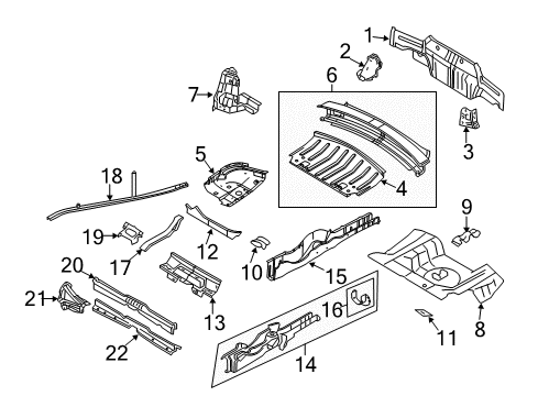 2010 Ford Mustang Rail Assembly, Rear Passenger Side Diagram for 5R3Z-6310456-AA