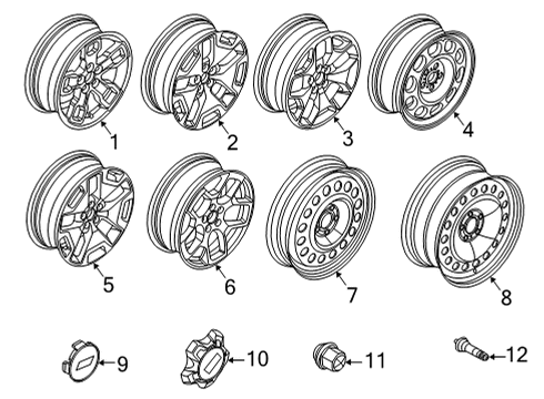 2024 Ford Bronco Sport Wheels & Trim Diagram