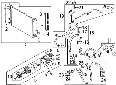2013 Ford Mustang Condenser Side Seal, Passenger Side Diagram for BR3Z-19E572-B