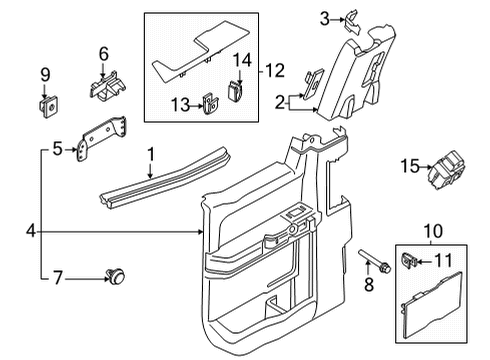 2024 Ford F-150 Interior Trim - Rear Door Diagram 3 - Thumbnail