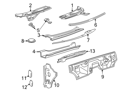 2003 Lincoln Navigator Cowl Diagram