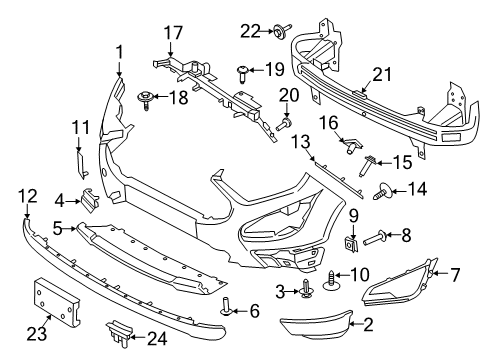 2019 Ford EcoSport Bumper & Components - Front Diagram