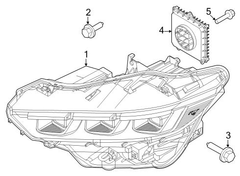 2025 Ford Mustang Headlamp Components Diagram