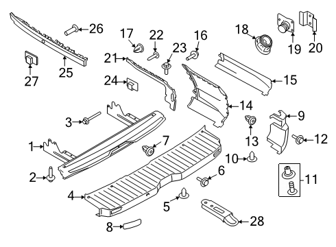 2025 Ford Transit-150 Bumper & Components - Rear Diagram