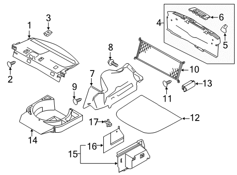 2014 Ford Special Service Police Sedan Interior Trim - Rear Body Diagram