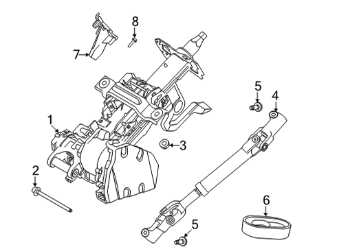 2024 Ford Mustang Mach-E Steering Column Assembly Diagram