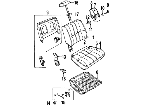 1992 Mercury Grand Marquis Front Seat Components Diagram 2 - Thumbnail