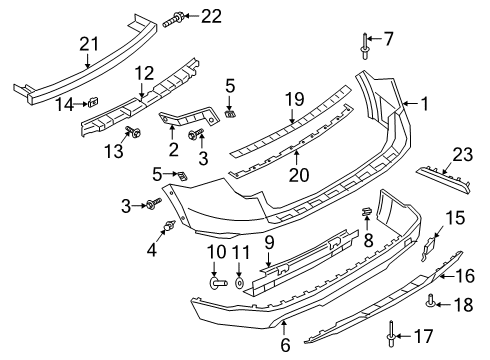 2024 Ford Explorer Bumper & Components - Rear Diagram 4 - Thumbnail