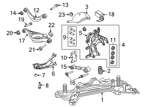2011 Mercury Milan Knuckle Assembly, Rear Passenger Side Diagram for 7E5Z-4A013-R