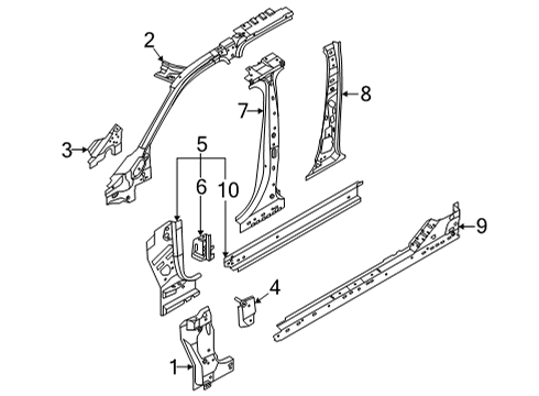 2024 Ford Maverick Center Pillar & Rocker Diagram