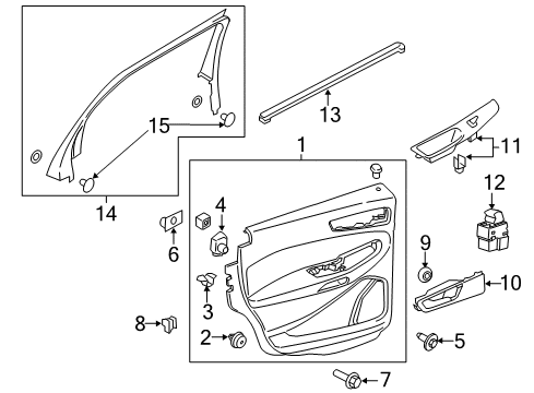 2018 Ford Edge Interior Trim - Rear Door Diagram