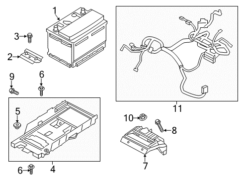 2016 Lincoln MKZ Battery Cable Diagram for DG9Z-14300-E