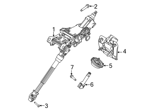 2014 Lincoln MKX Steering Column Assembly Diagram 2 - Thumbnail