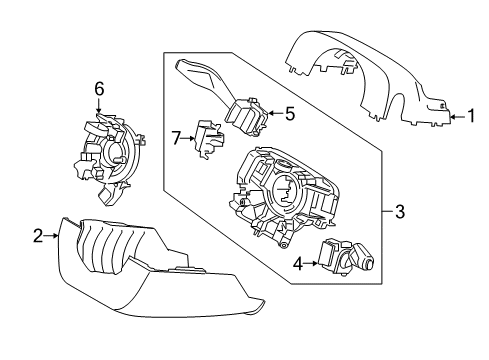 2017 Ford Edge Turn Signal Switch Diagram for FT4Z-13341-AA