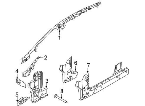 2024 Ford Mustang Mach-E Hinge Pillar Diagram