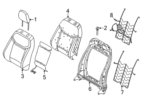 2022 Ford Maverick Cover Assembly - Seat Back Diagram for NZ6Z-2664417-CF