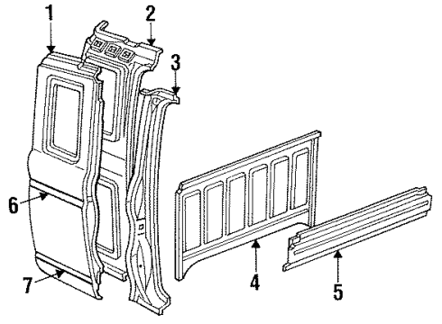 1988 Ford Ranger Side Panel & Components Diagram 2 - Thumbnail