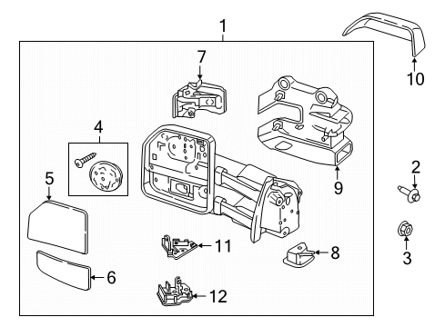 2015 Ford F-150 Mirror, Front Passenger Side Diagram for FL3Z-17682-AC