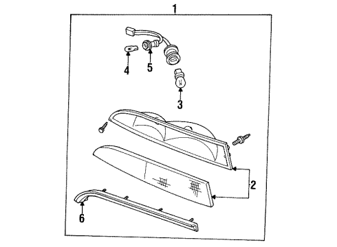 1996 Lincoln Mark VIII Side Marker & Signal Lamps Diagram