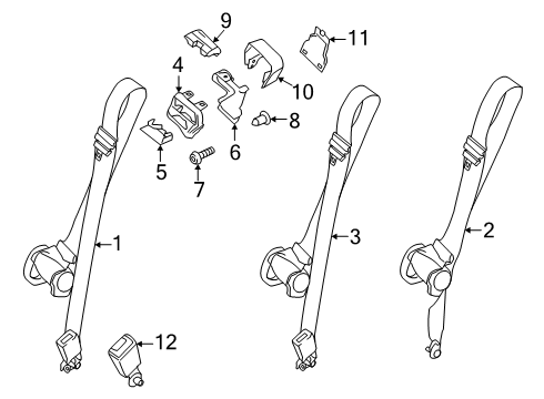 2025 Ford Transit-350 HD Second Row Seat Belts Diagram 2 - Thumbnail