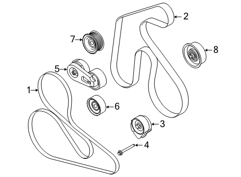 2020 Ford Mustang Belts & Pulleys - Belts Diagram 4 - Thumbnail