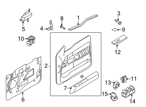 2010 Ford F-150 Window Switch, Rear Diagram for 9L3Z-14529-AC