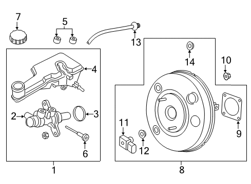 2019 Lincoln MKZ Booster Assembly Gasket Diagram for DG9Z-2B022-A