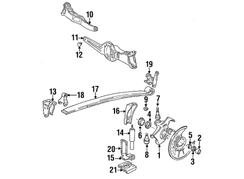 1990 Ford F-250 Front Suspension Components Diagram 2 - Thumbnail