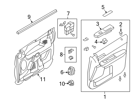 2010 Ford Escape Interior Trim - Front Door Diagram 2 - Thumbnail
