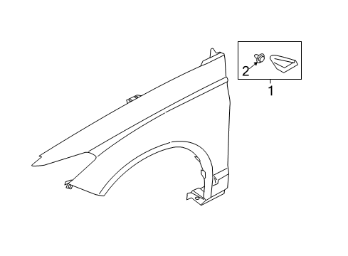 2017 Lincoln MKZ Exterior Trim - Fender Diagram