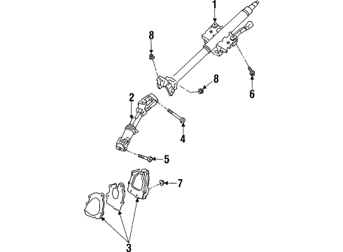 1997 Mercury Tracer Shaft Assembly Diagram for F7CZ-3524-CE