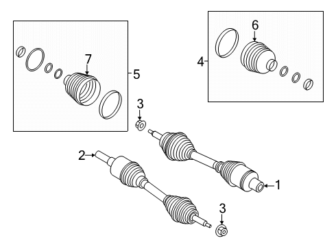 2025 Ford Expedition Drive Axles - Front Diagram