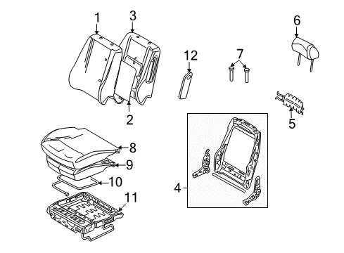 2010 Mercury Milan Seat Back Heater, Driver Side Diagram for AN7Z-14D696-A