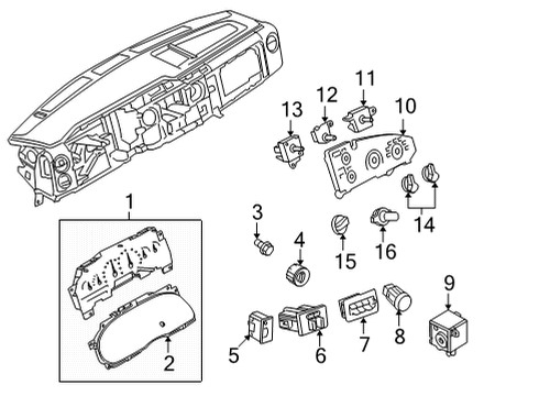 2018 Ford E-350 Super Duty Cluster & Switches Diagram