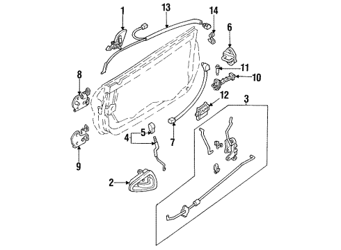 1997 Ford Probe Lock & Hardware Diagram
